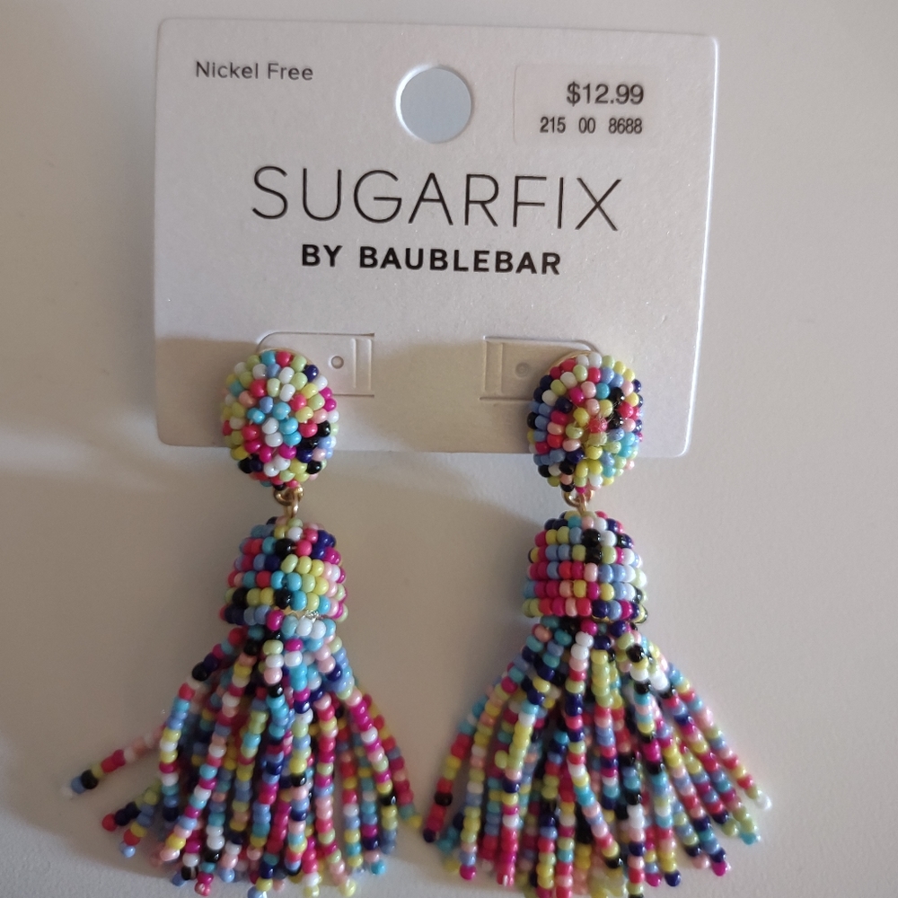 SUGARFIX by BaubleBar Beaded Tassel Earrings (Multi-colored)
